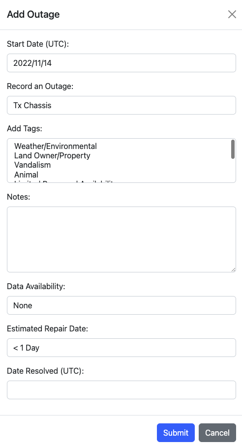 Add outage